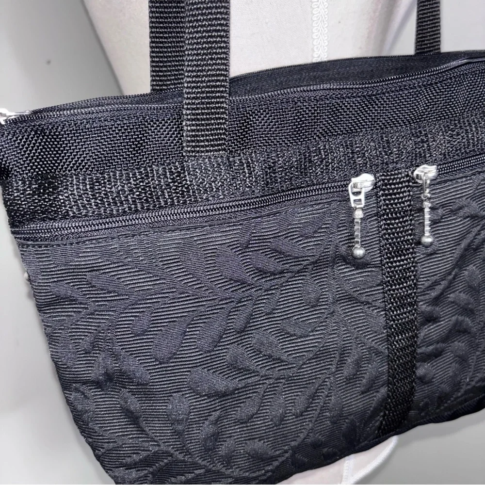Great Bags CURRENT 222 Medium French Satchel Organizer tote purse black textured